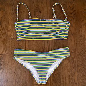 Montce Escape stripe summer bikini top and bottom set